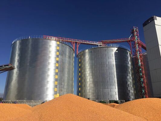 Prefabricated galvanized steel silo intelligent grain storage  low loss & small footprint